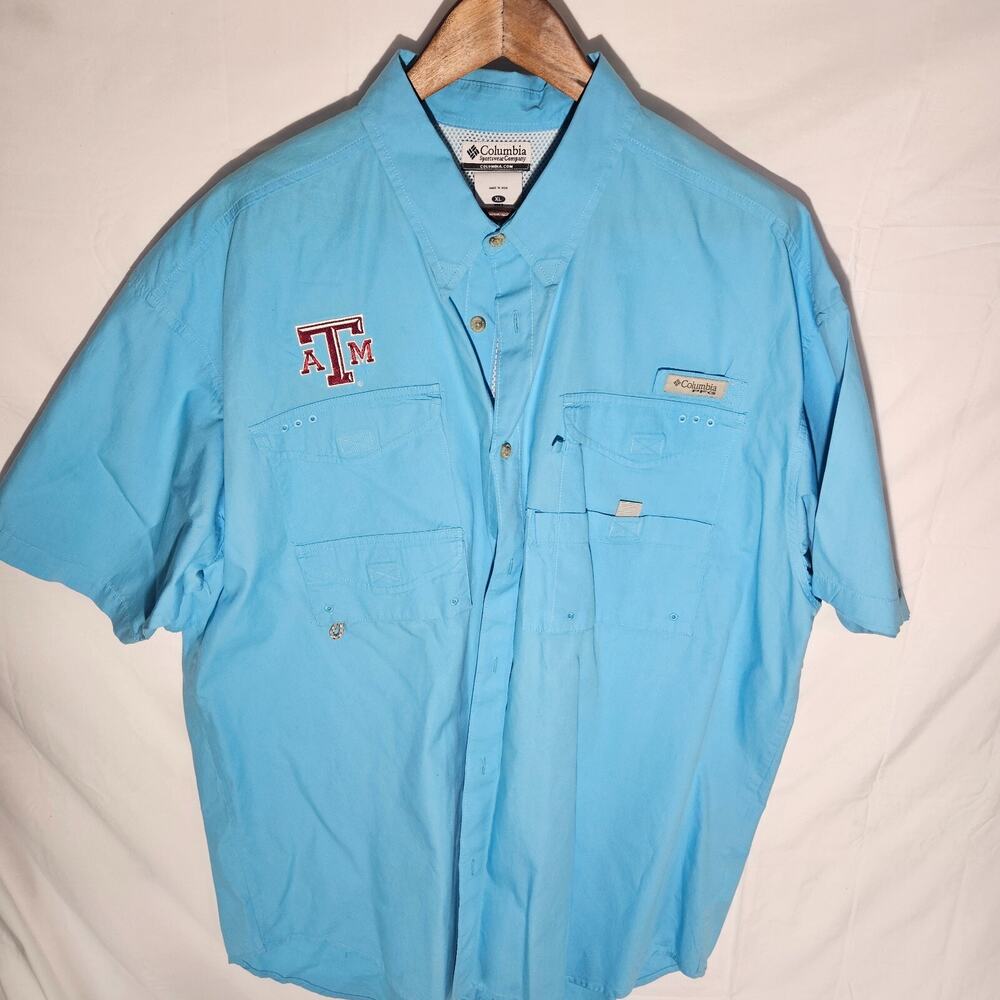 Columbia PFG, Texas A&M Embroidered, Short Sleeve, Mens XL